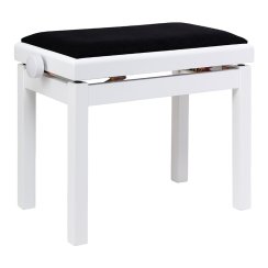 Stagg PB06G WHM VBK, stolička ke klavíru, bílá matná, sametový sedák Stagg PB06G WHM VBK, stolička ke klavíru, bílá matná, sametový sedák
