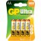 Baterie 1,5V GP AA (tužkové), 4pack Ultra alcaline