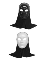 Halloween maska s kapucí, bílá