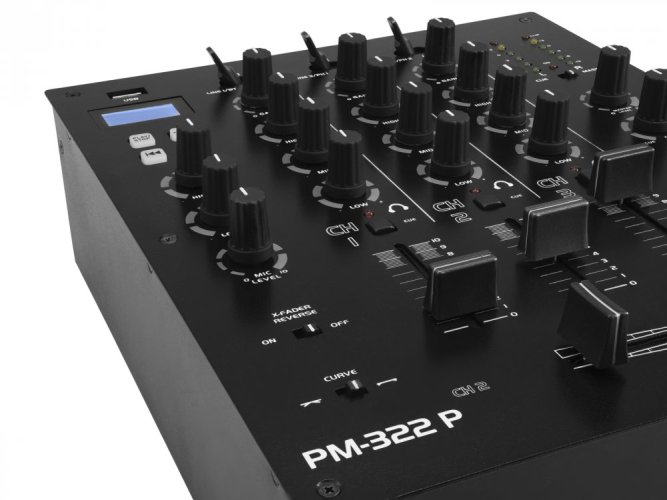 Omnitronic PM-322P, 3-kanálový mixážní pult s MP3/BT přehrávačem