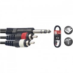 Stagg SYC3/PS2CM E, kabel 2x RCA/stereo JACK, 3m