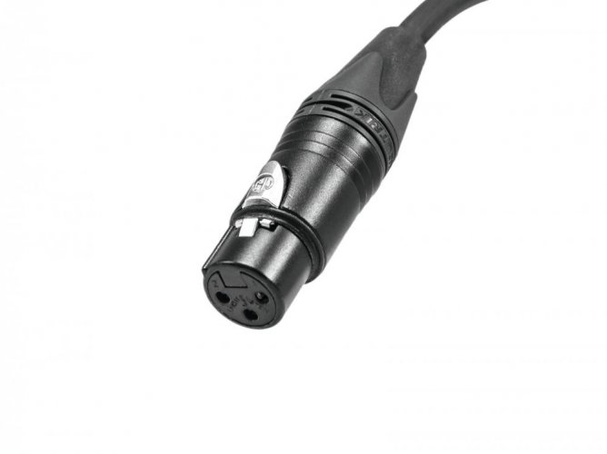 PSSO DMX kabel XLR 3-pinový, černý, 15m, konektory Neutrik