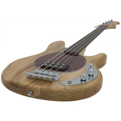 Dimavery MM-501, elektrická baskytara bezpražcová, přírodní