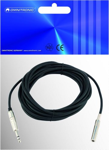 Kabel KE-60 2x Jack 6,3 stereo, samec/samice 6 m