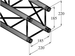 Alutruss Decolock DQ4-S250, rovný díl, černý