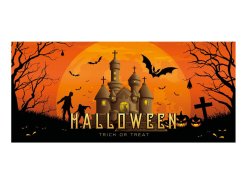 Halloween Banner, Strašidelný dům, 400x180cm
