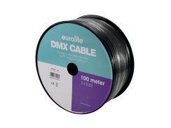 Eurolite DMX kabel, 2x0,22 m, černý, 100 m cívka