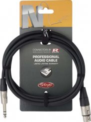 Stagg NAC3PSXFR, kabel  stereo JACK/XLR, 3m