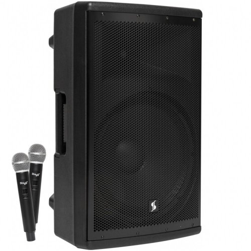Stagg AS15B, mobilní 15" zvukový systém MP3/BT/USB/TWS/2x UHF, 200W