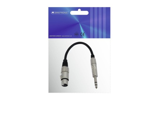 Kabel SADC XLR samice - Jack 6,3 stereo