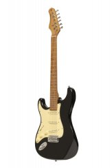 Stagg SES-55 BLK LH, elektrická kytara levoruká, černá
