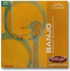 Stagg BJ-1023-NI, sada strun pro pětistrunné banjo, medium Stagg BJ-1023-NI, sada strun pro pětistrunné banjo, medium