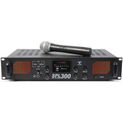 Skytec SPL-300, zesilovač s VHF mikrofonem, MP3, FM - rozbaleno (SK175560)