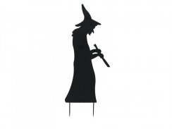 Kovová silueta čarodejnice s lžící, černá, 110cm