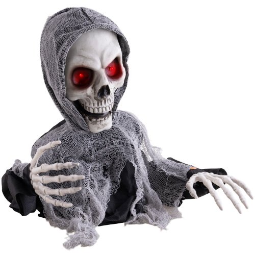 Halloween kostra s červenýma očima