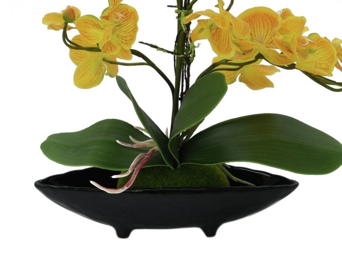 Orchidea dekorace EVA, žlutá