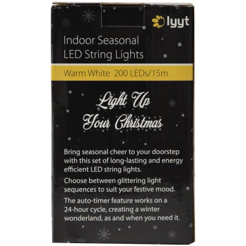 Lyyt 200TS-WW, světelný řetěz, 200x LED teplá bílá, IP44
