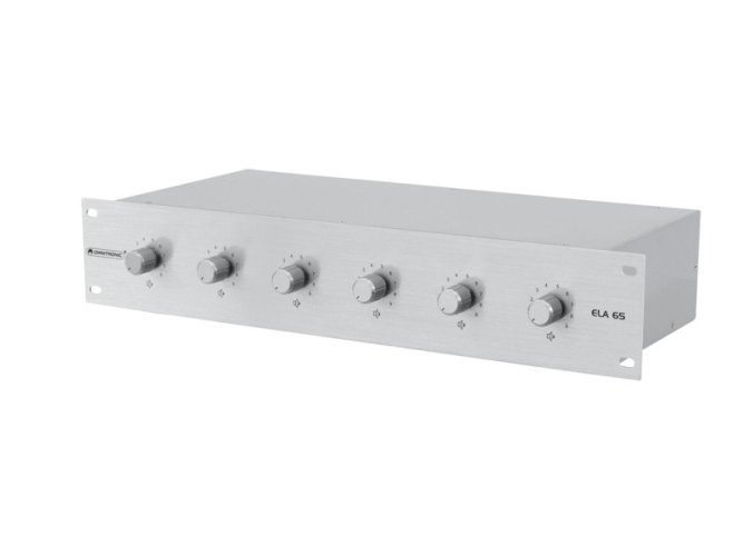 Omnitronic 6-ti zónový PA ovladač hlasitosti 30W stereo, stříbrný