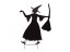 Kovová silueta čarodejnice s koštětem, černá, 140 cm
