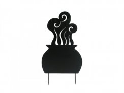 Kovová silueta čarodejnického kotle, černá, 100cm