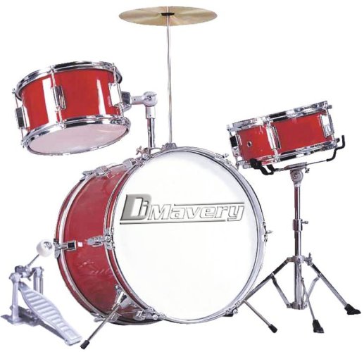 Dimavery JDS-203 dětská bicí sada, červená