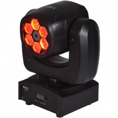 QTX LED MHS-90L, otočná hlavice 6x10W Spot, 1x30mW zelený laser, DMX