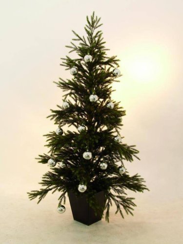 Vánoční dekorační ozdoby, 7 cm, stříbrné, 6 ks