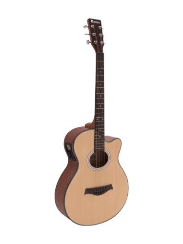 Dimavery AW-400, elektroakustická kytara typu Folk, přírodní