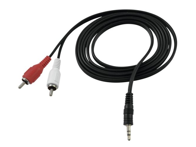 Kabel 3.5mm stereo jack - 2x RCA 1.5m