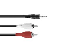 Kabel 3.5mm stereo jack - 2x RCA 1.5m