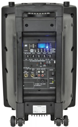 QTX QR10PABT, mobilní 10" zvukový systém MP3/SD/USB/BT/VHF, 50W