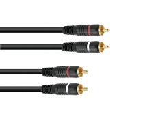 Omnitronic Stereo audio kabel s RCA konektory 2x2 1,5m