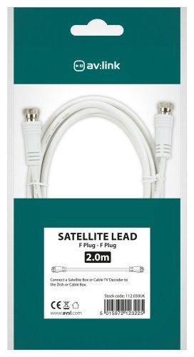 AV:link kabel koaxiální 1x samec - 1x F konektor samec, 2m