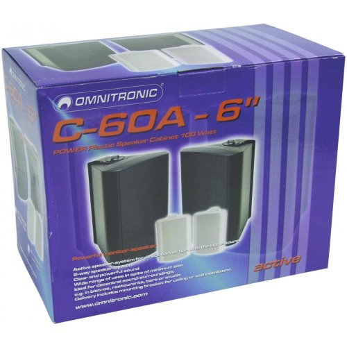 Omnitronic C-60A, aktivní 6,5" reproboxy 60W, černé, cena/pár - použito (11036720)