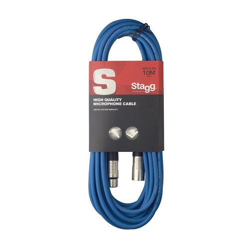 Stagg SMC10 CBL, kabel mikrofonní XLR/XLR, 10m, modrý