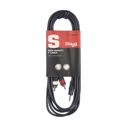 Stagg SYC6/MPS2CM E, kabel mini stereo JACK/2x RCA, 6m