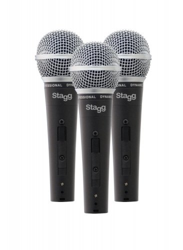 Stagg SDM50-3, sada dynamických mikrofonů