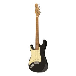 Stagg SES-55 BLK LH, elektrická kytara levoruká, černá