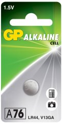 GP baterie LR44 (A76) 1.5V alkalická, 125mAh
