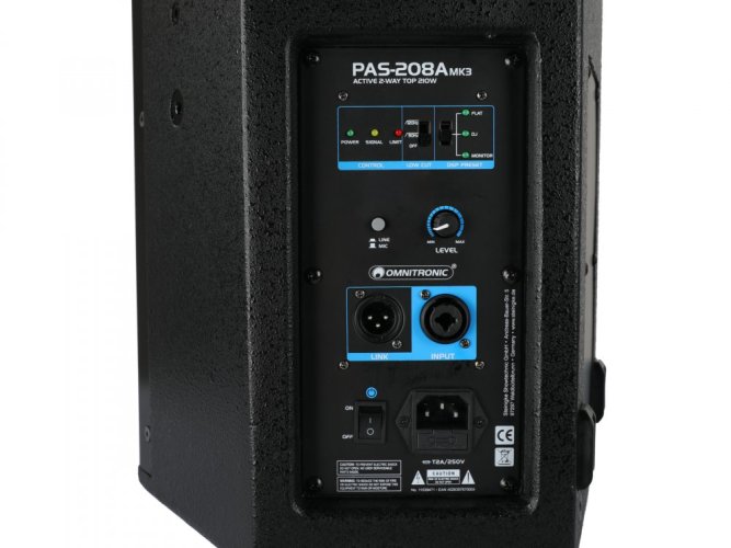 Omnitronic PAS-208A MK3, aktivní 8" reprobox DSP, 210W