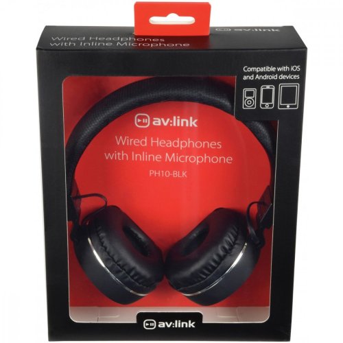 AV:Link PH10-BLK Multimediální sluchátka s vestavěným mikrofonem