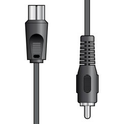 AV:link kabel koaxiáloní 1x samec - 1x RCA samec, černý, 2m