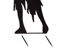 Kovová silueta zombie ženy, černá, 135cm