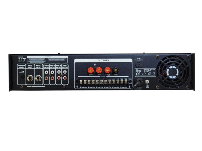 Omnitronic MPZ-350.6, 100V 6-zónový mixážní zesilovač, 350W