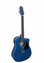 Stagg SA20DCE-BLUE, elektroakustická kytara typu Dreadnought
