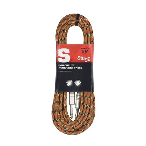 Stagg SGC6VT OR,nástrojový kabel Jack/Jack, 6 m, oranžový