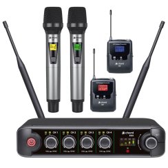 Chord XU4-C, 4-kanálový bezdrátový mikrofonní set, 823-832 / 863-865 MHz Chord XU4-C, 4-kanálový bezdrátový mikrofonní set, 823-832 / 863-865 MHz