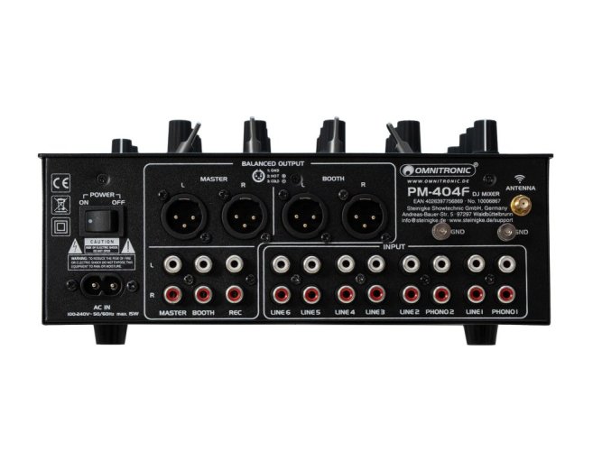 Omnitronic PM-404F 4-kanálový DJ mixážní pult s filtrem a Bluetooth