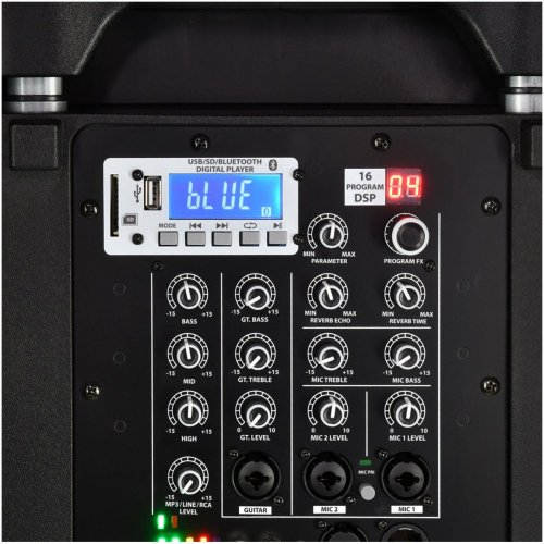 QTX PERFORMER-12, přenosný 12" PA systém, 2x dobíjecí UHF mikr., 200W