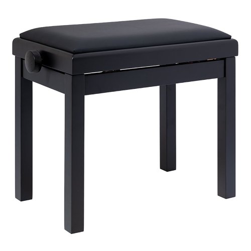 Stagg PB06G BKM SBK, stolička ke klavíru, černá matná, koženkový sedák